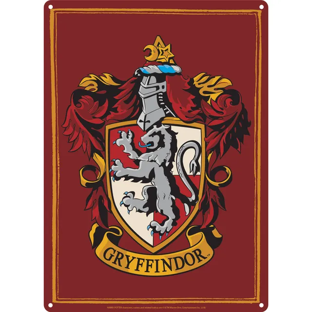 HMB Harry Potter Gryffondor plaque métal A5 rouge