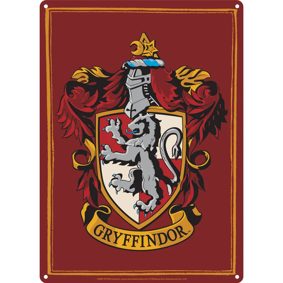 HMB Harry Potter Gryffondor plaque métal A5 rouge