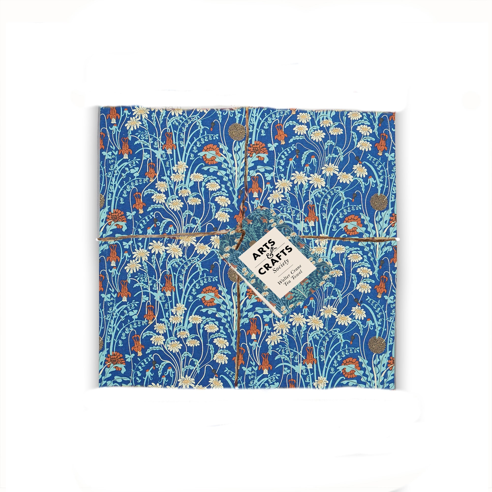 Arts & Crafts Society W. Crane torchon coton recyclé fleurs