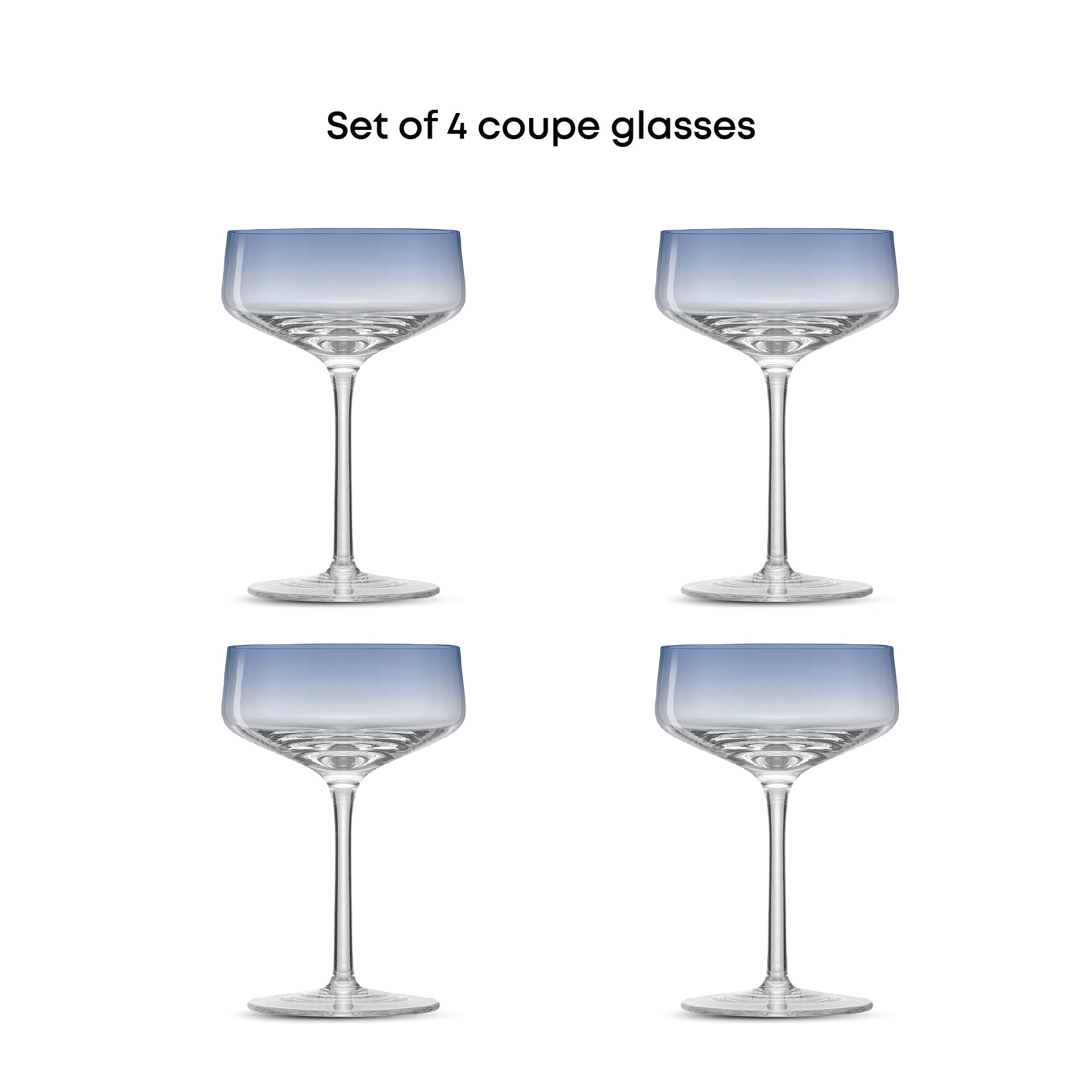 JoyJolt Sidney Blue Ombre coupes cocktail 24 cl lot 4