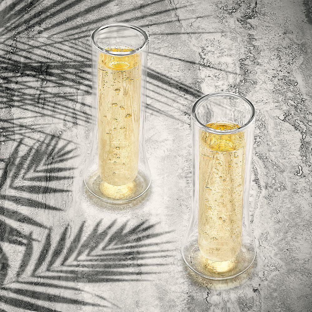 JoyJolt Cosmo Double Wall verre champagne 15 cl lot 2 double paroi