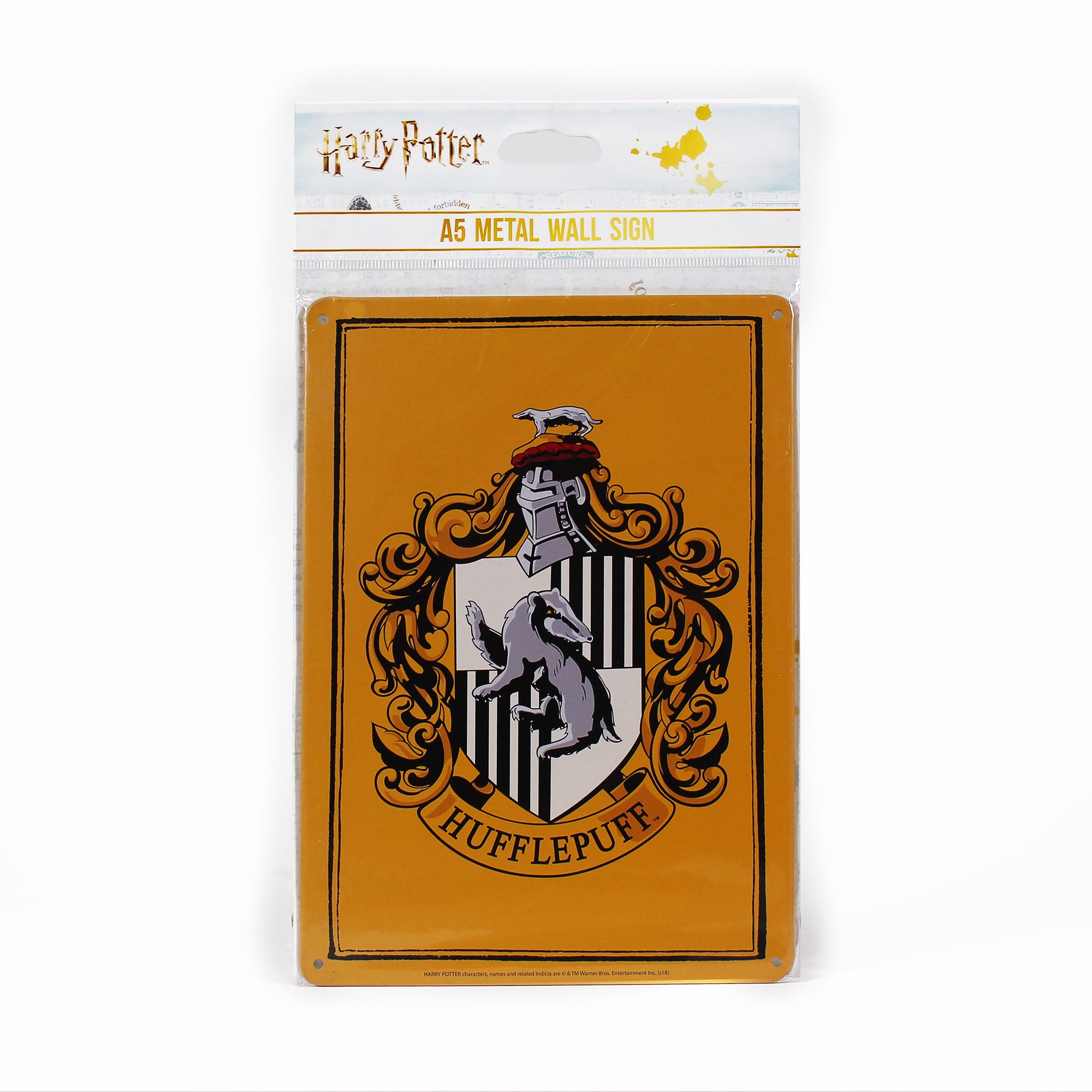 Harry Potter Hufflepuff plaque métal jaune A5