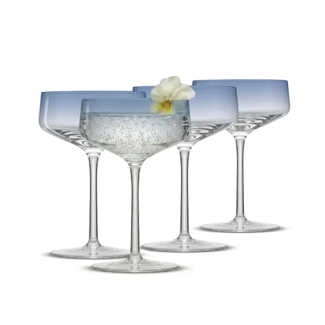 JoyJolt Sidney Blue Ombre coupes cocktail 24 cl lot 4