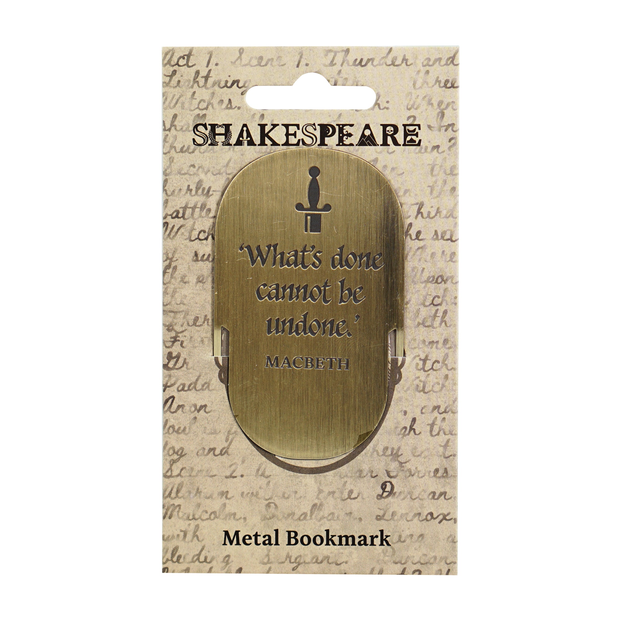 Shakespeare Macbeth marque-page métal bronze