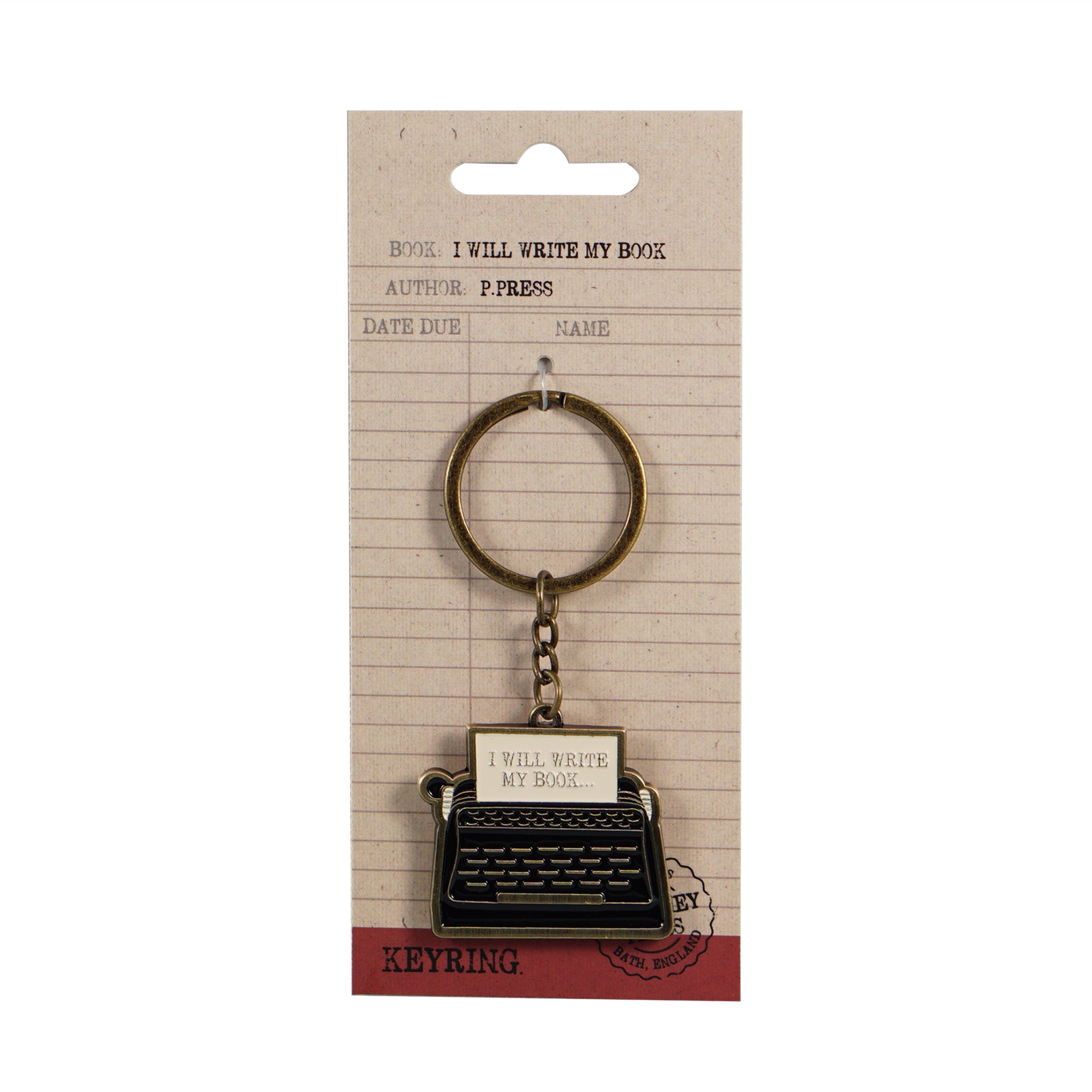 Pulteney Press I Will Write porte-clés métal noir