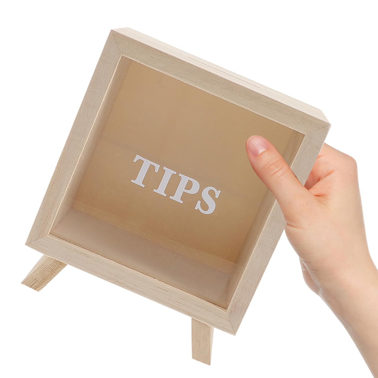 Alipis Tirelire Bois Transparente Enfant 14 cm Cadeau