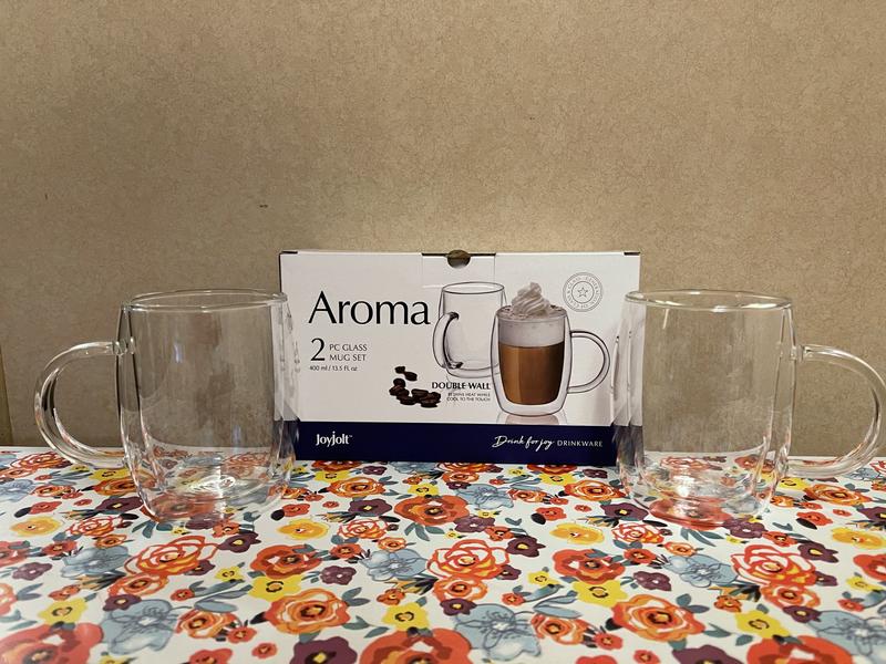 JoyJolt Aroma mug double paroi isolant lot de 2 40 cl