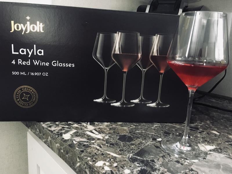 JoyJolt Layla verres à vin rouge lot de 4 50 cl cristal