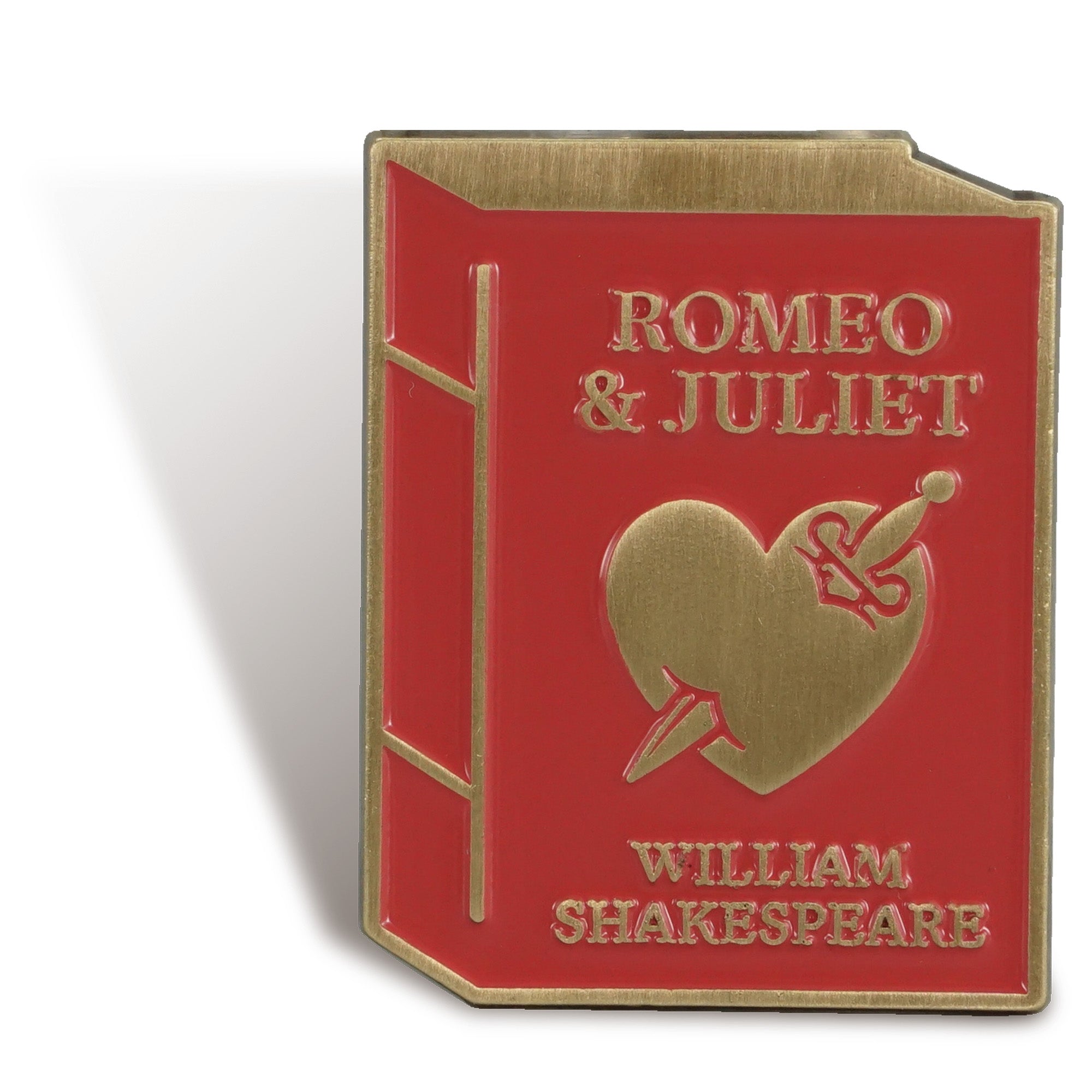 HMB Shakespeare Romeo & Juliet pin's émail rouge 3,8 cm