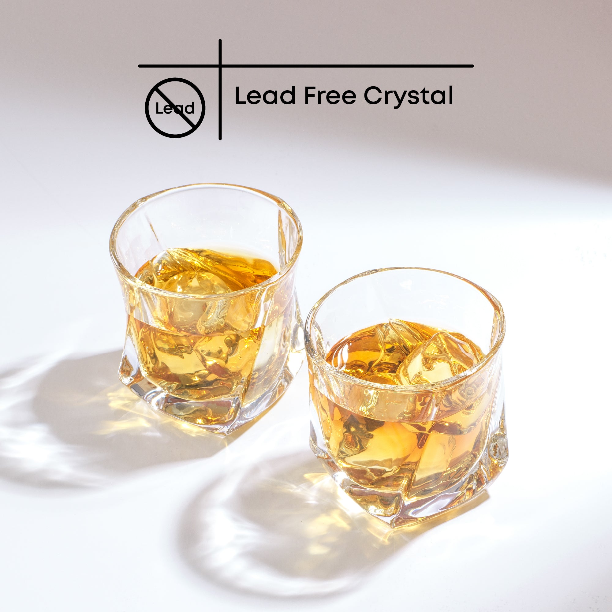 JoyJolt Aurora verres à whisky lot de 2 22 cl torsadé