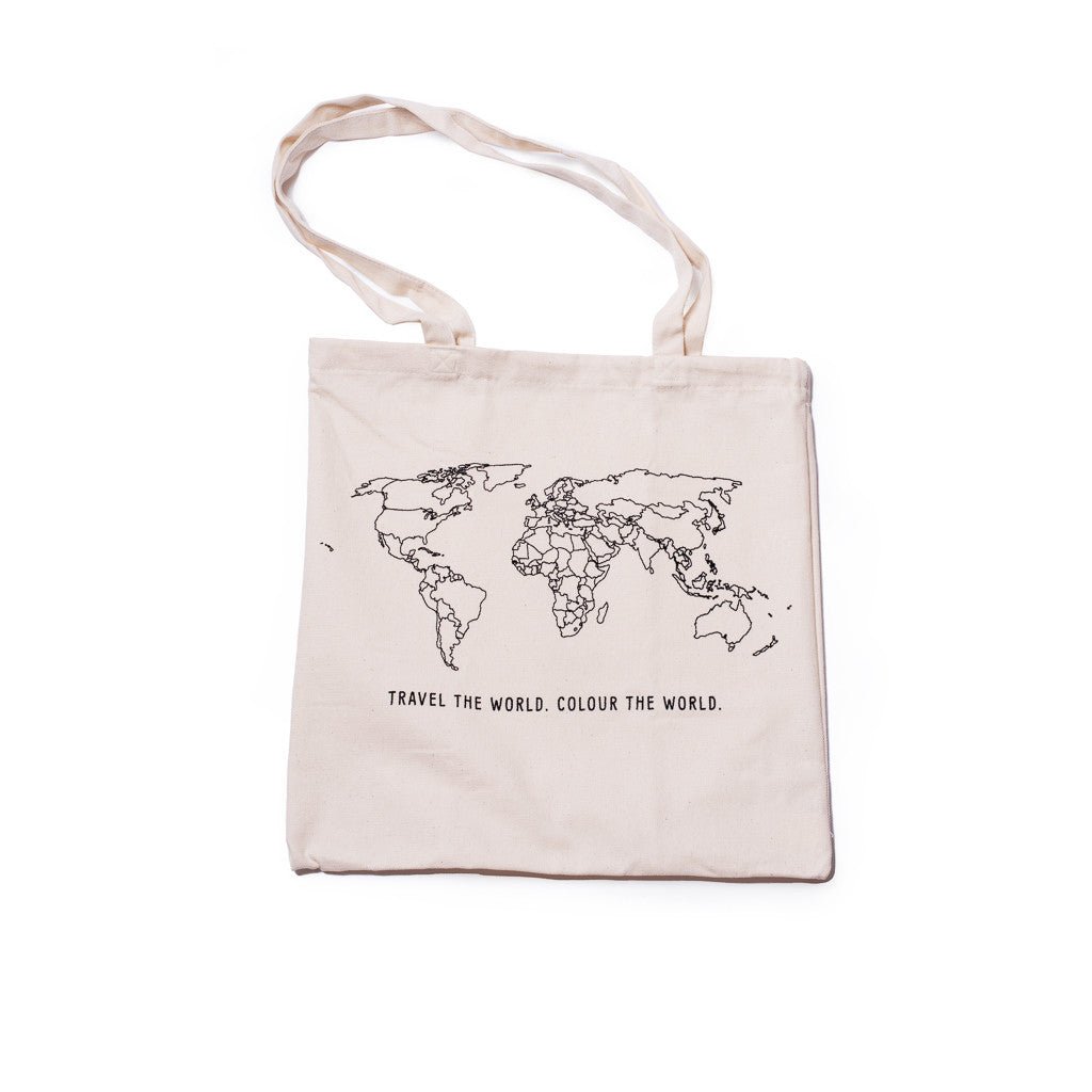 Trouvaille World Map Colour-In tote bag coton à colorier