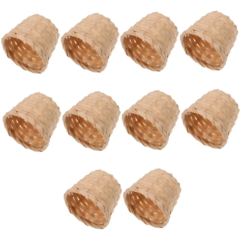 Alipis Corbeilles Tressées Mini Paniers Osier Lot 10 Kaki
