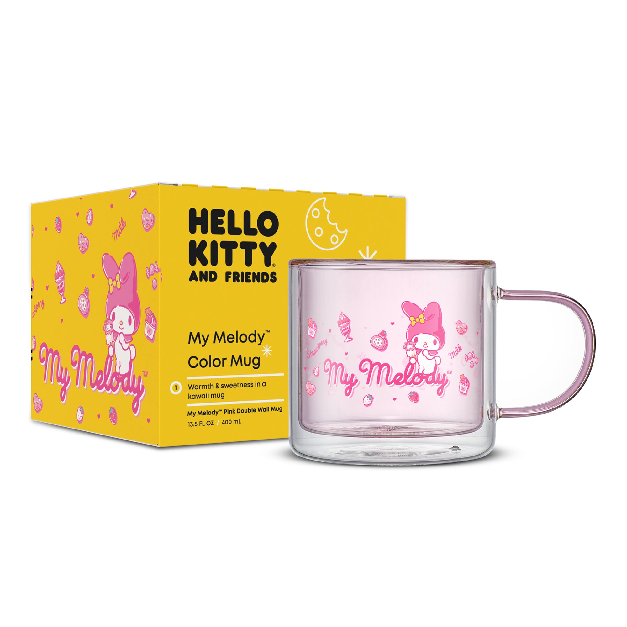 JoyJolt My Melody Mug Verre Double Paroi 40 cl