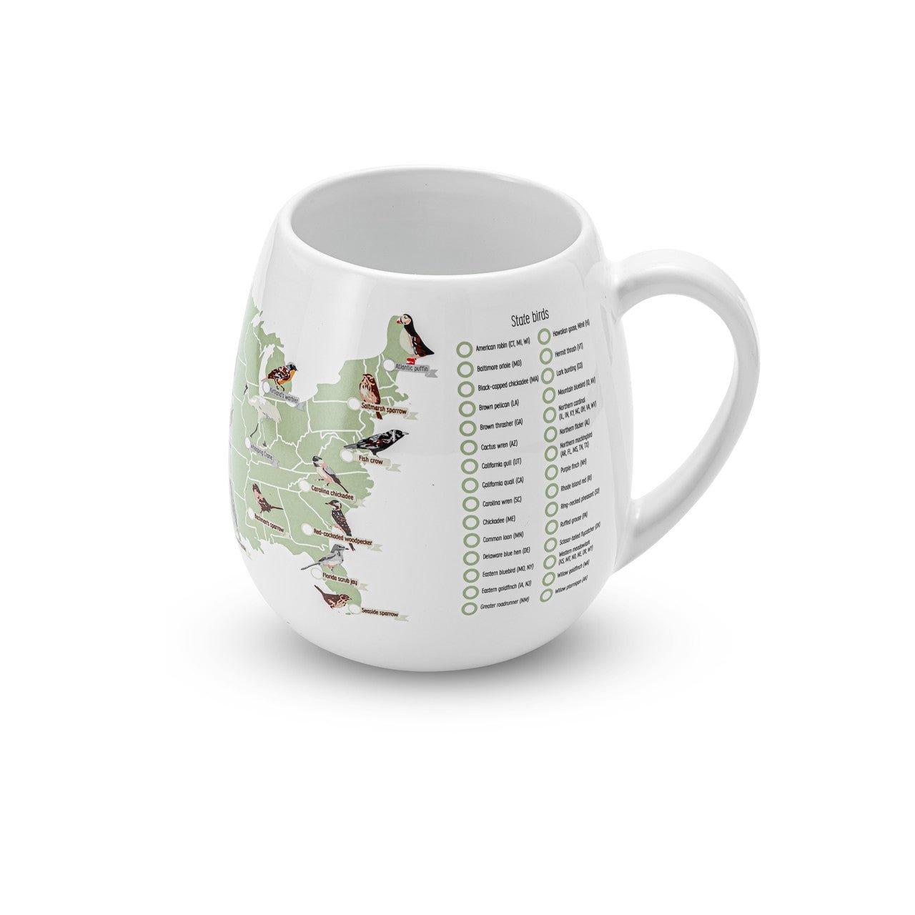 Trouvaille Global US Birder's Checklist mug oiseaux USA