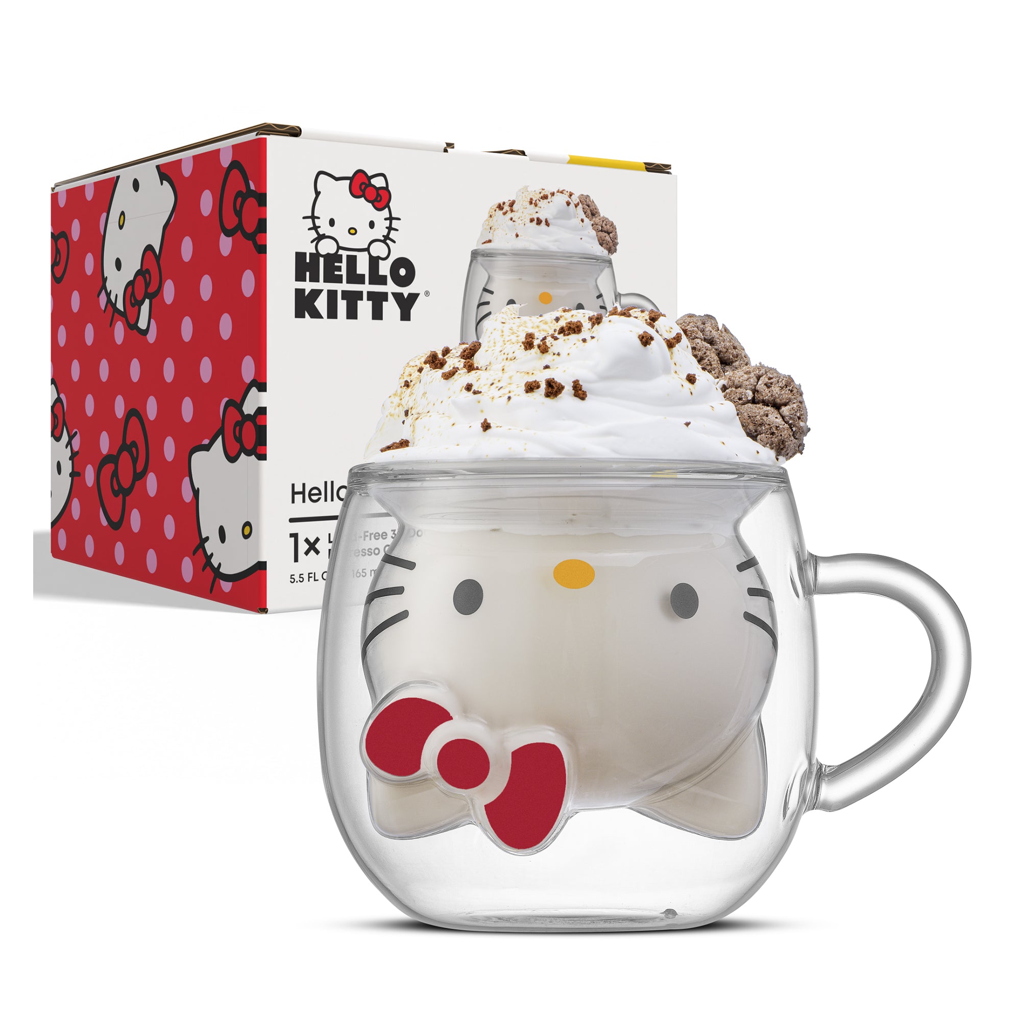 JoyJolt Hello Kitty 3D verre espresso double paroi 16 cl