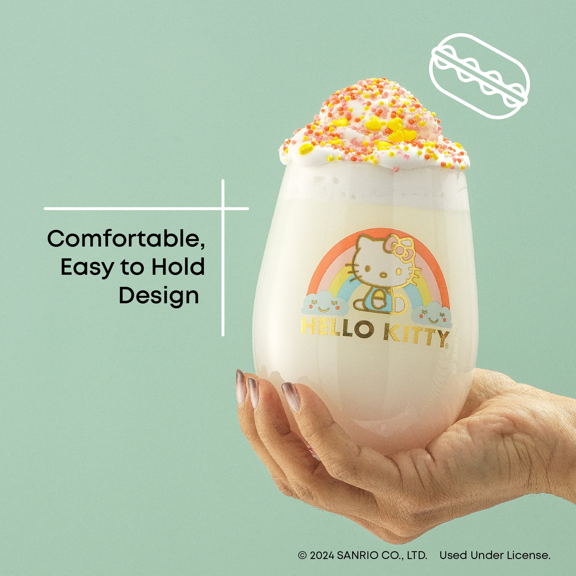 Hello Kitty Sweet Rainbow verres lot 4 56 cl couleurs