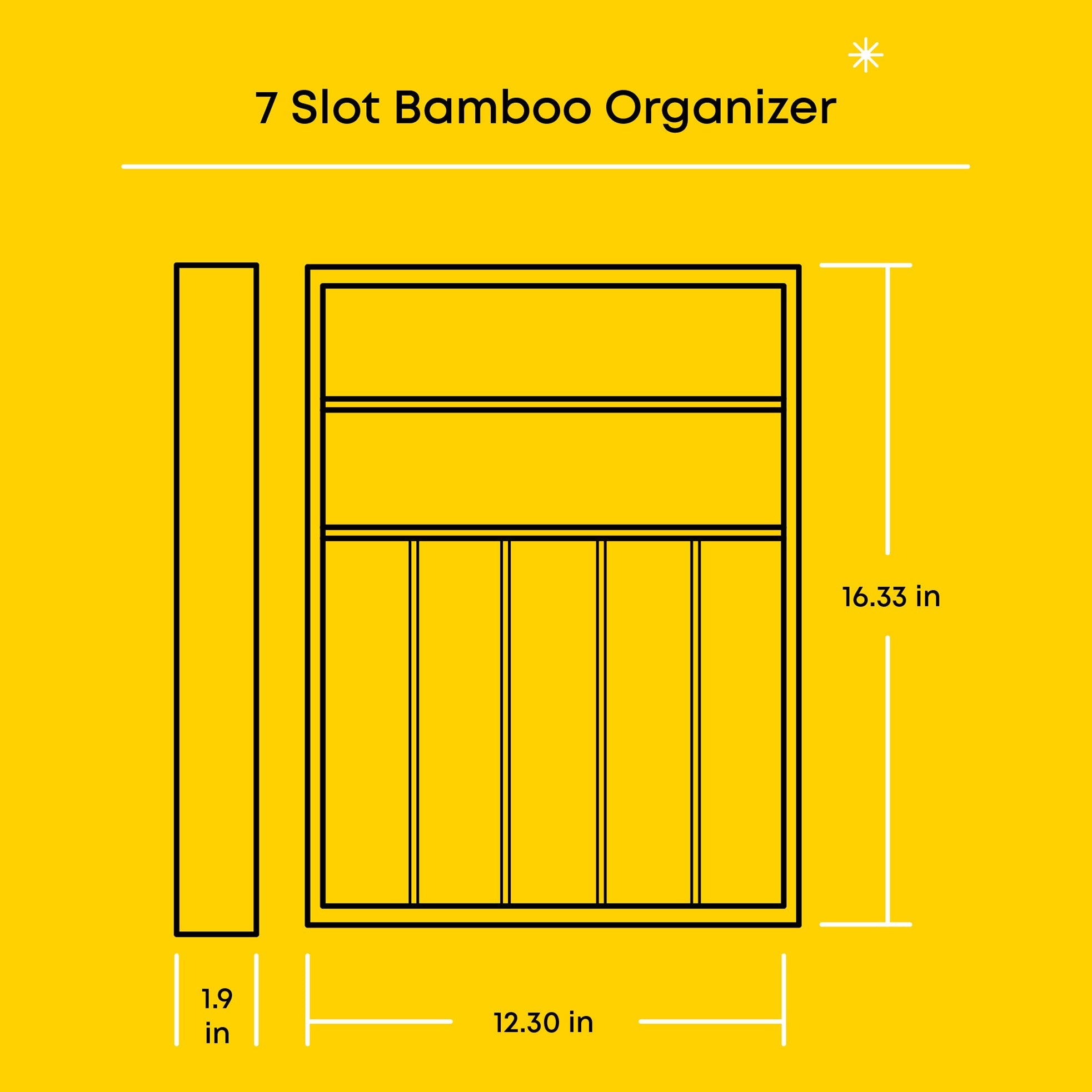JoyJolt organiseur tiroir bambou 7 compartiments naturel