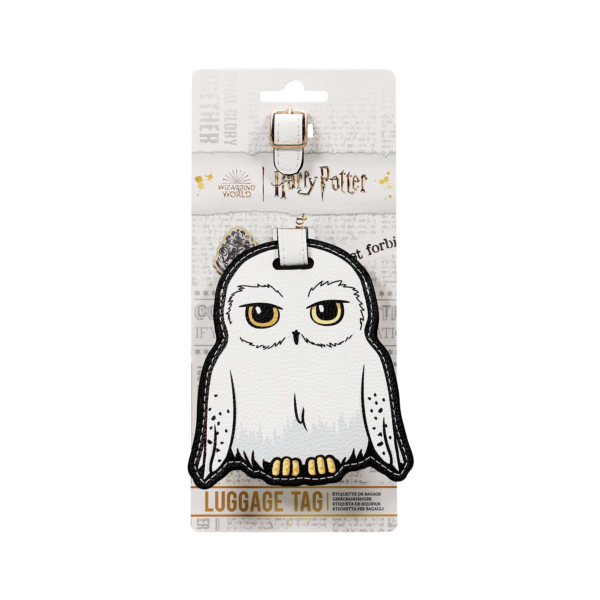 Harry Potter Hedwig étiquette bagage cuir blanc