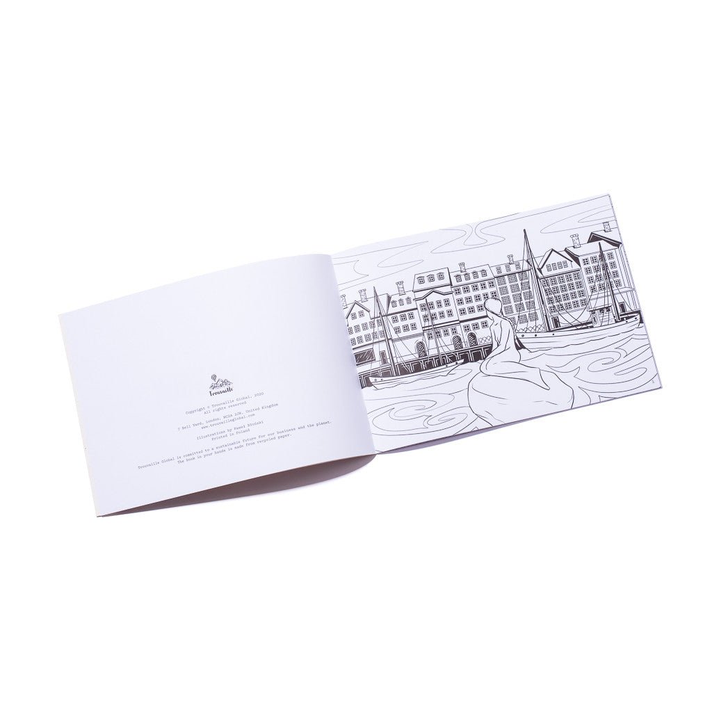 Trouvaille Global World Travel livre coloriage recyclé