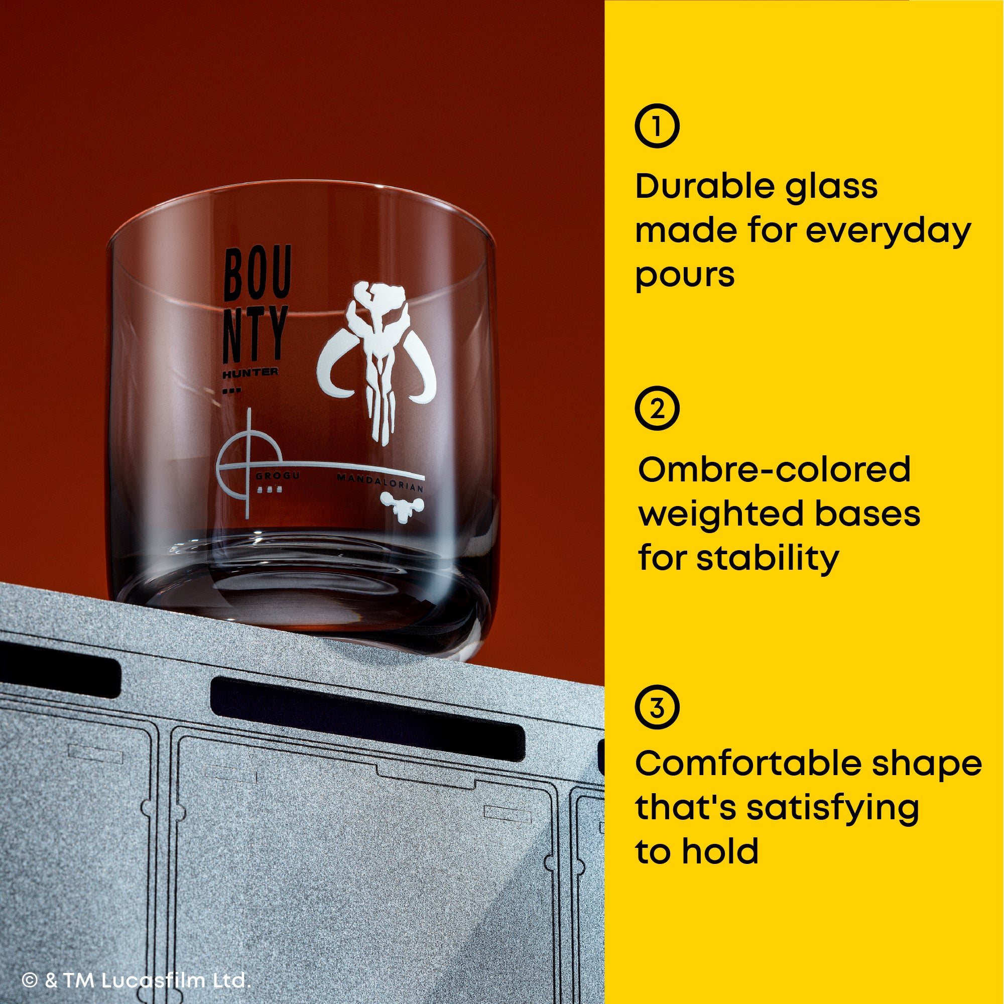 JoyJolt Star Wars Mandalorian verres courts lot de 2 30 cl