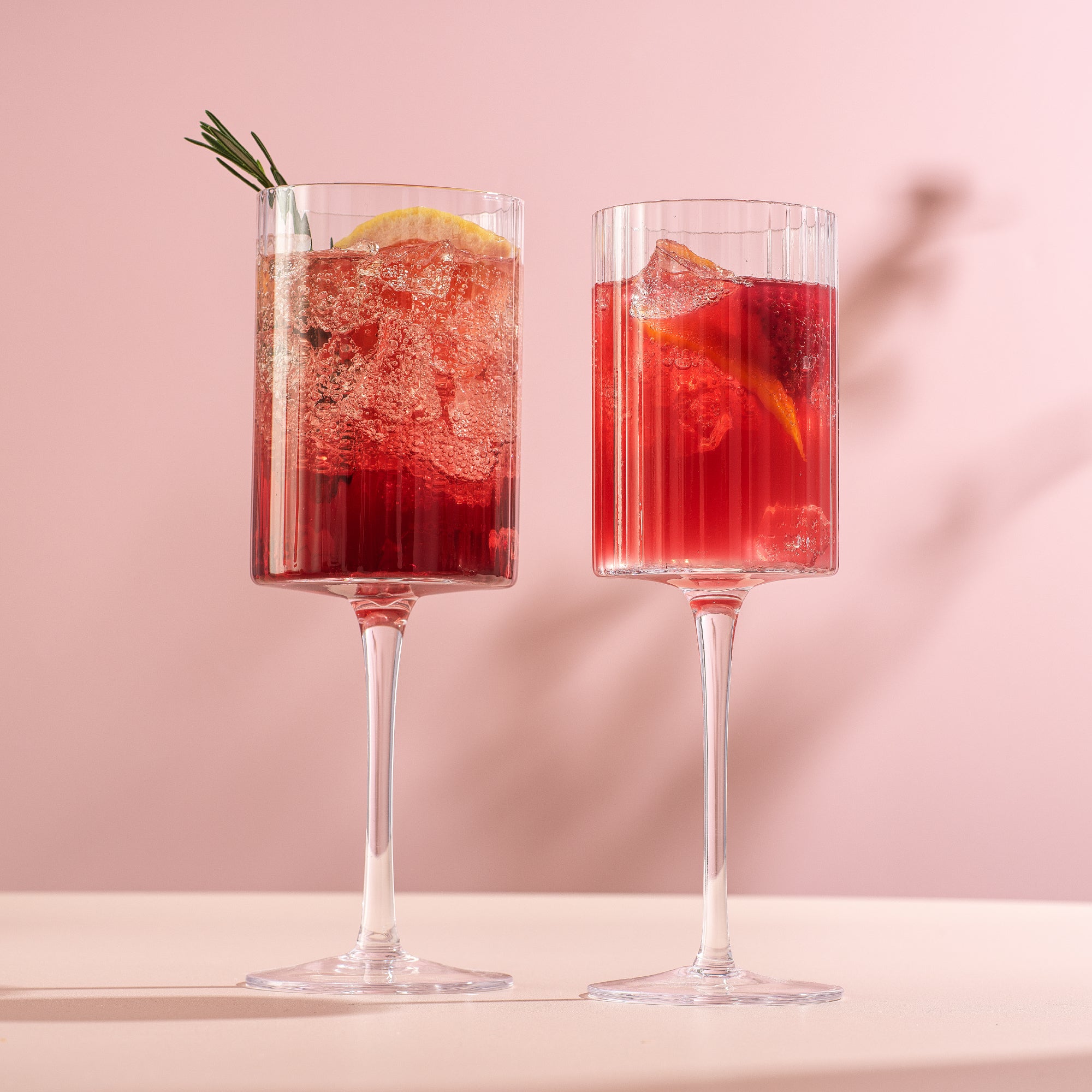 JoyJolt Elle verre vin rouge 48 cl lot de 2 strié