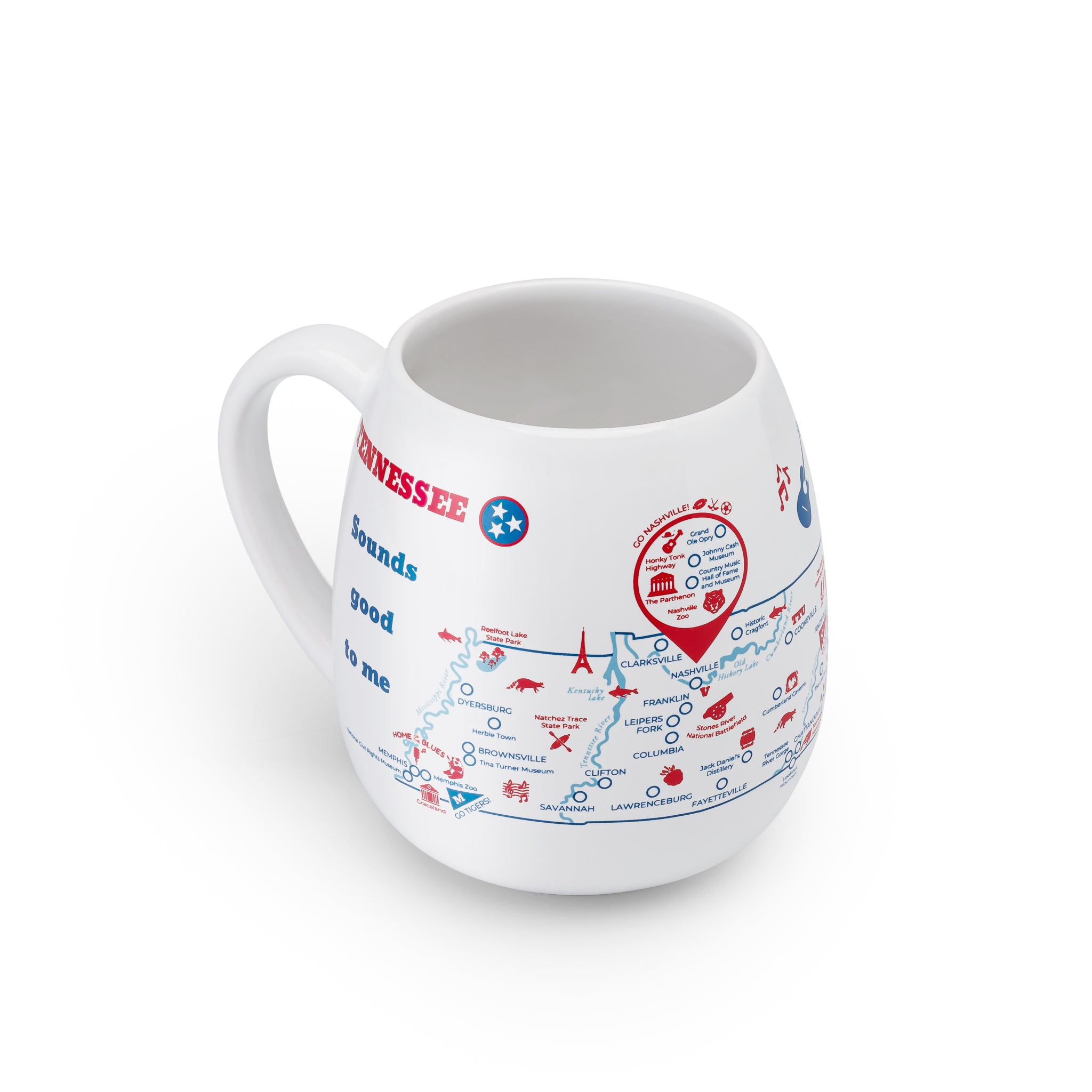 Trouvaille Global Tennessee Map mug voyage à colorier