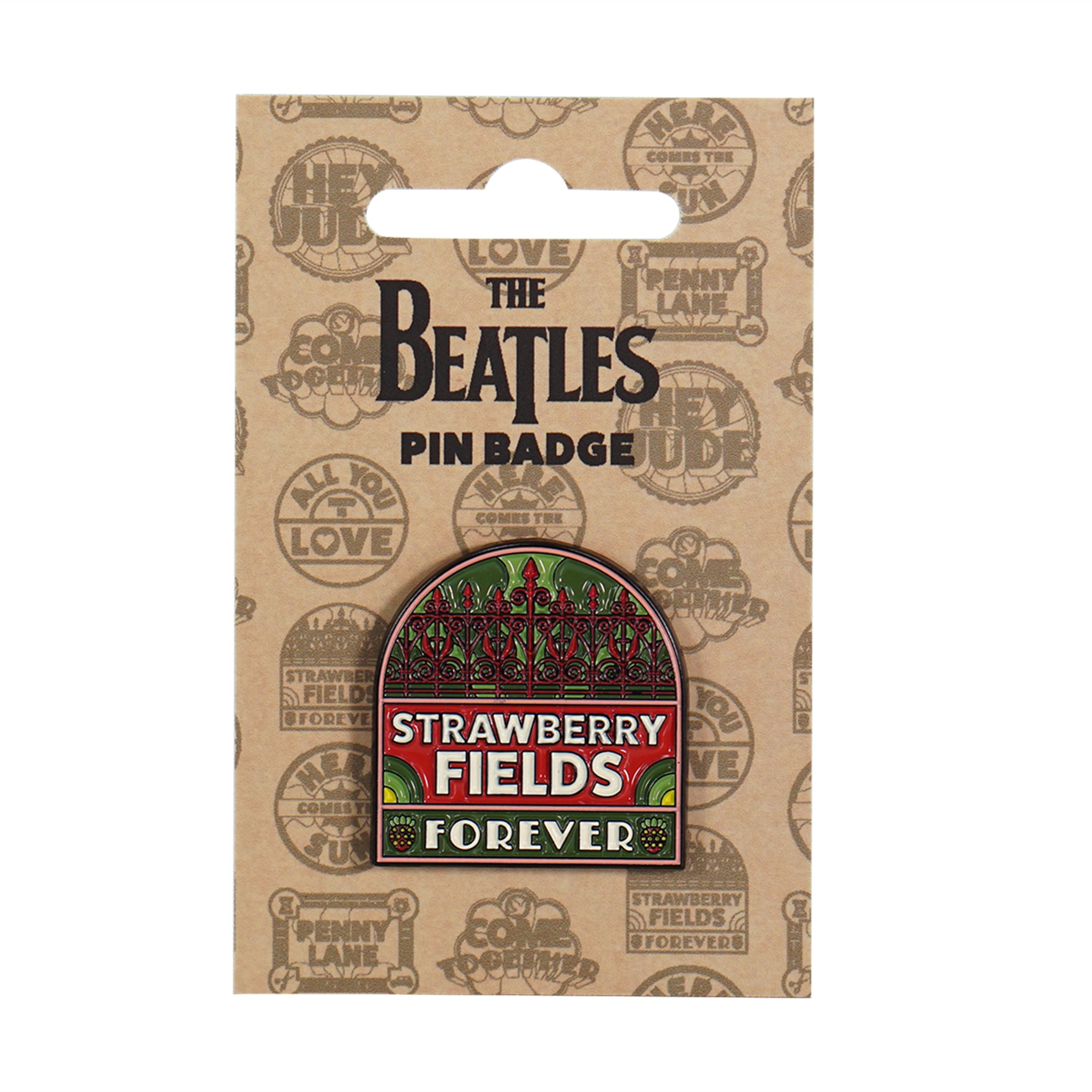 HMB Beatles Strawberry Fields pin's émail rouge
