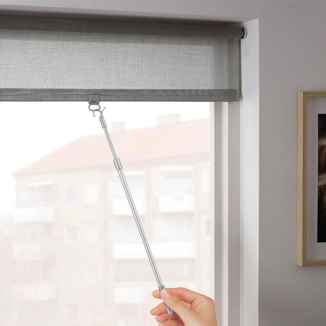 Alipis Tige Store Vertical Métal Crochet Télescopique 60cm