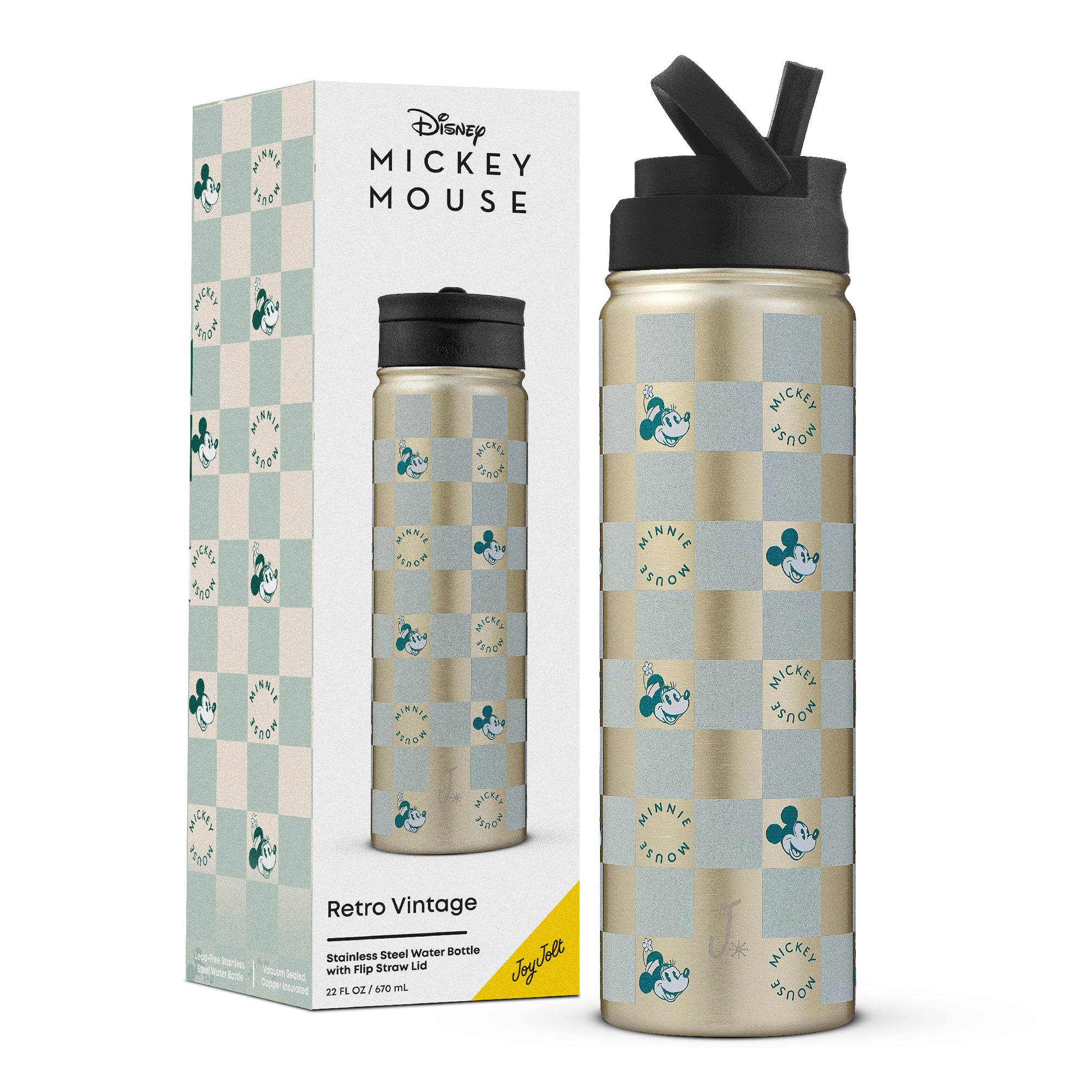 JoyJolt Disney Retro Vintage gourde inox Mickey Minnie 65 cl