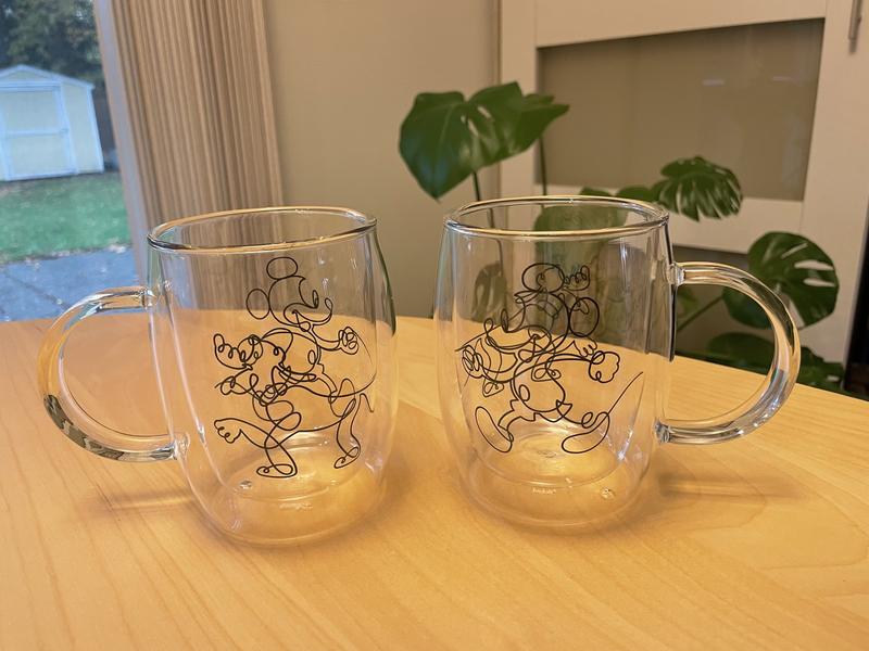 JoyJolt Aroma mugs verre Mickey Pluto 40 cl lot 2