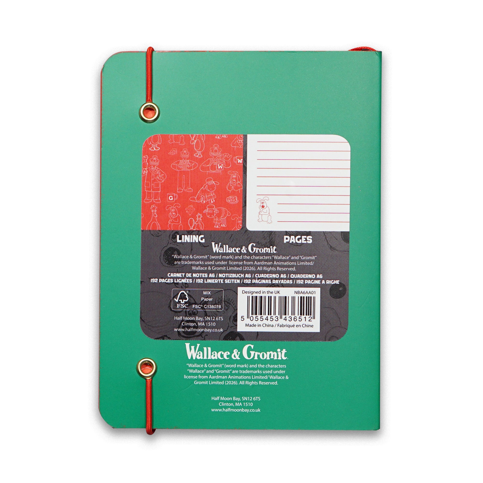 HMB Wallace & Gromit carnet souple A6 vert