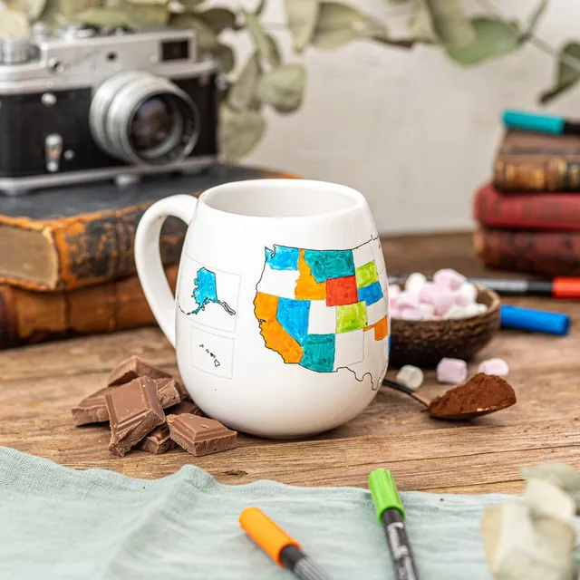 Trouvaille USA Map mug à colorier carte USA
