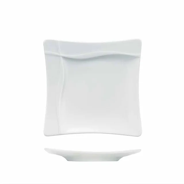 Artis Embossed Rim Square assiette carrée relief