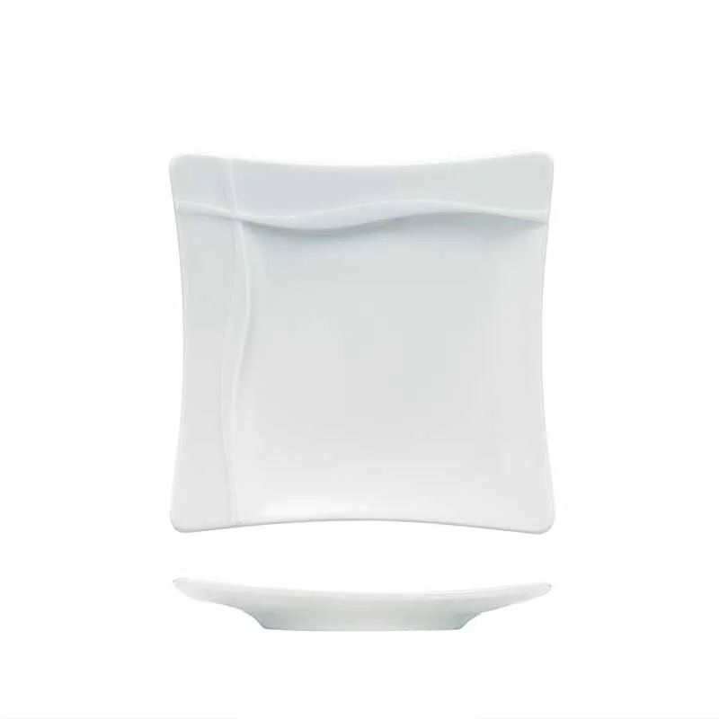 Artis Embossed Rim Square assiette carrée relief