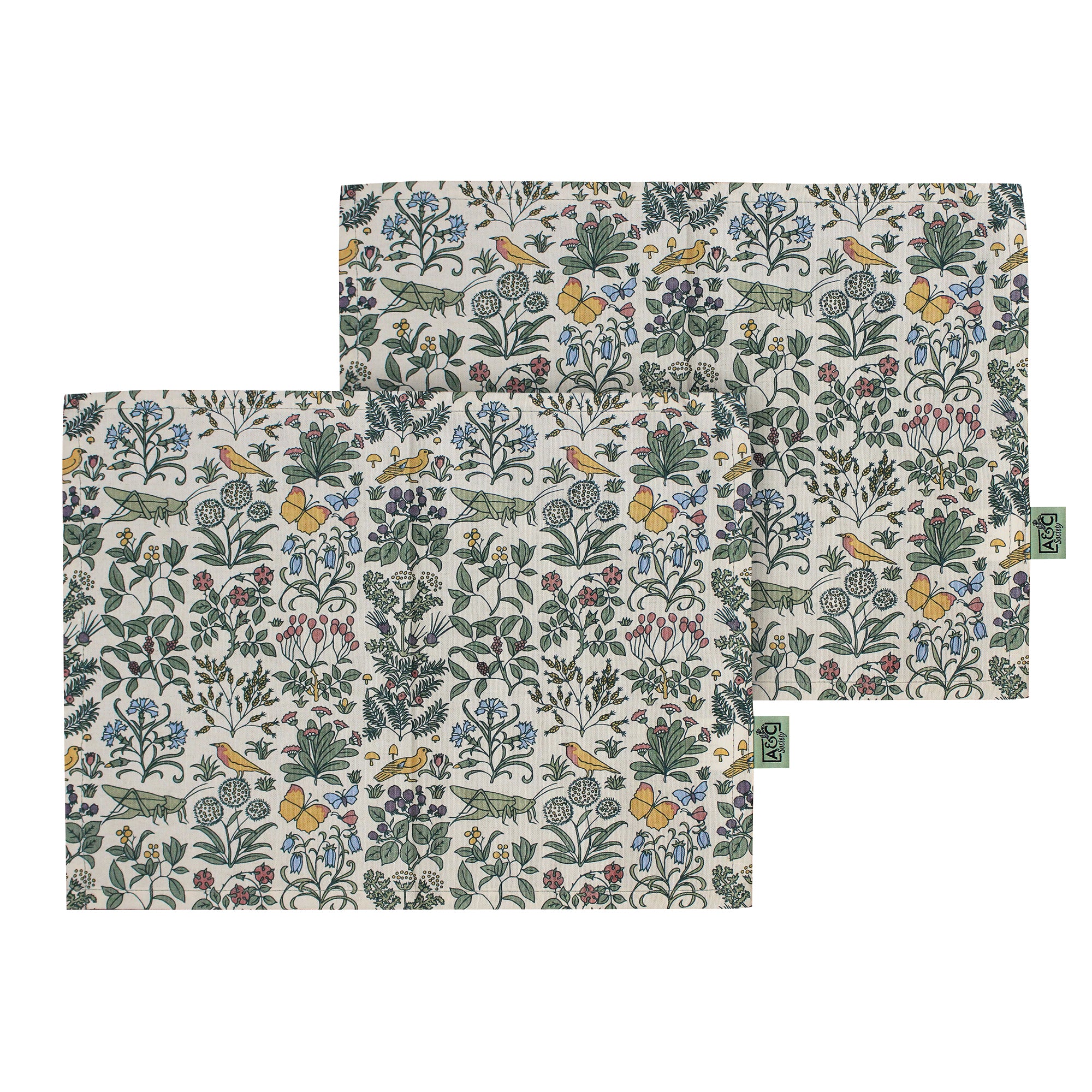 Arts & Crafts Voysey Apothecary's Garden sets de table coton lot 2