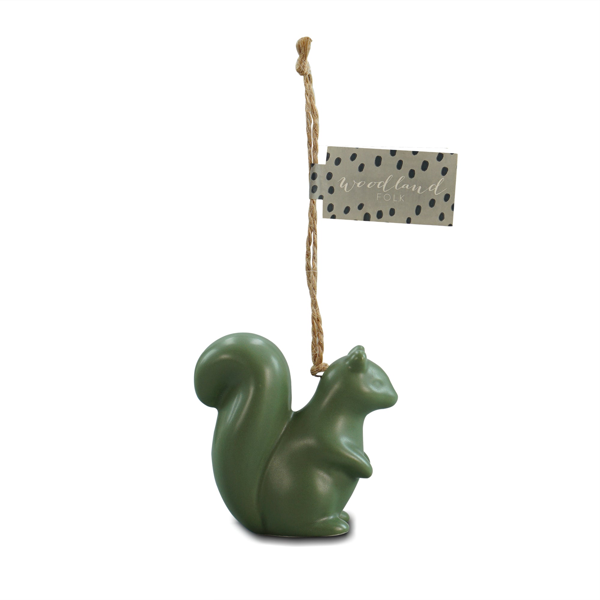 Woodland Folk Green Squirrel suspension verte