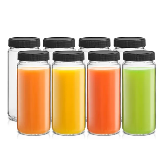 JoyJolt bouteilles jus verre lot 8 47 cl couvercles