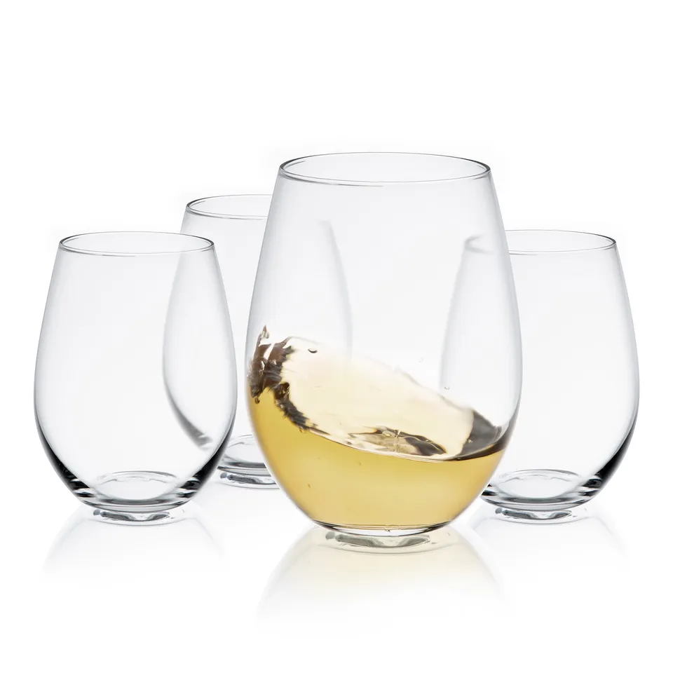 JoyJolt Spirits verres à vin blanc sans pied 18,5 oz x4