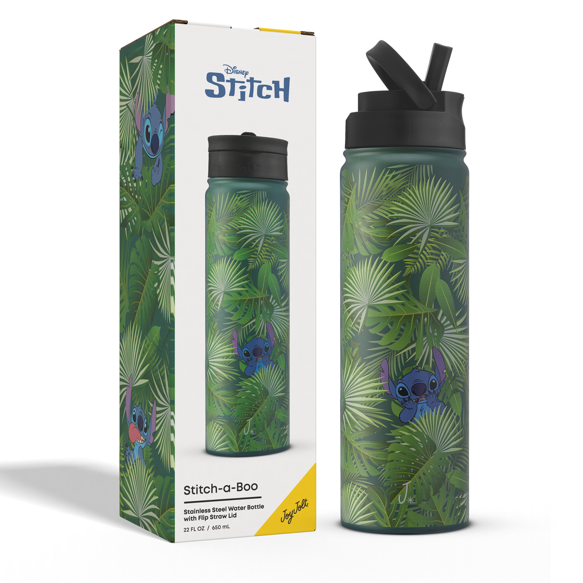 JoyJolt Stitch-a-Boo gourde inox Stitch 65 cl paille