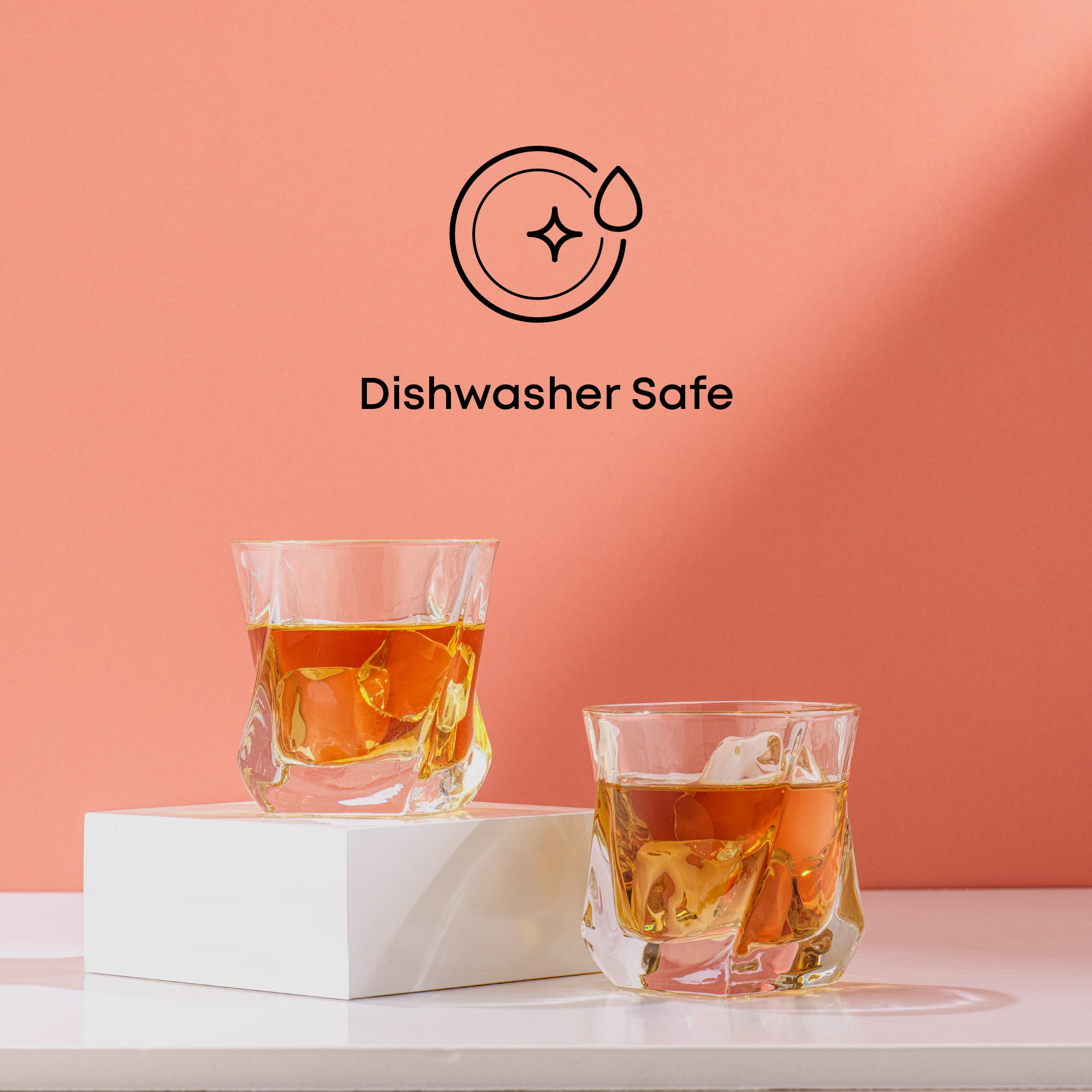 JoyJolt Aurora verres à whisky lot de 2 22 cl torsadé