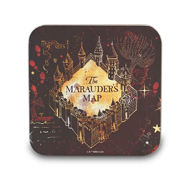 HMB Harry Potter dessous de verre Marauder's Map doré