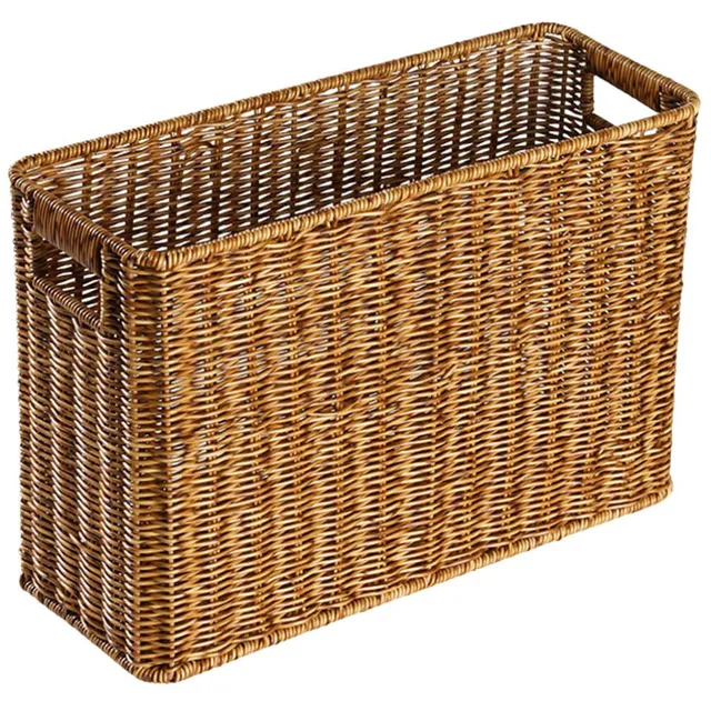 Alipis panier rangement tissé imitation rotin 38 cm revues