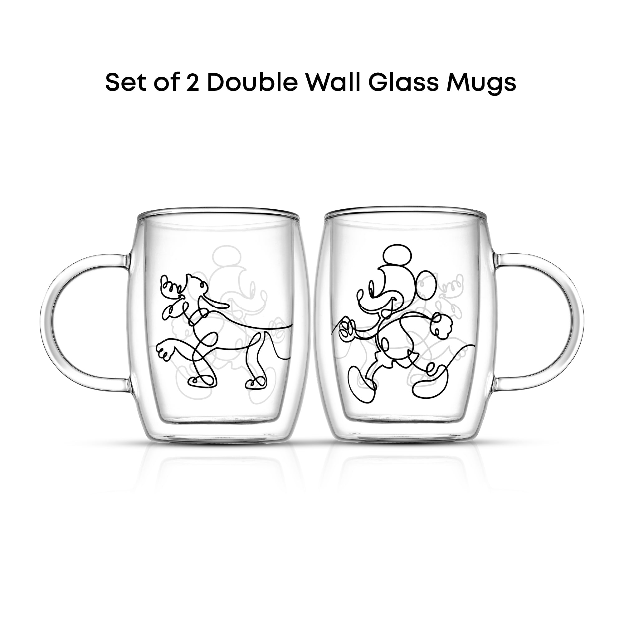 JoyJolt Disney mugs expresso 16 cl lot 2 Mickey Pluto