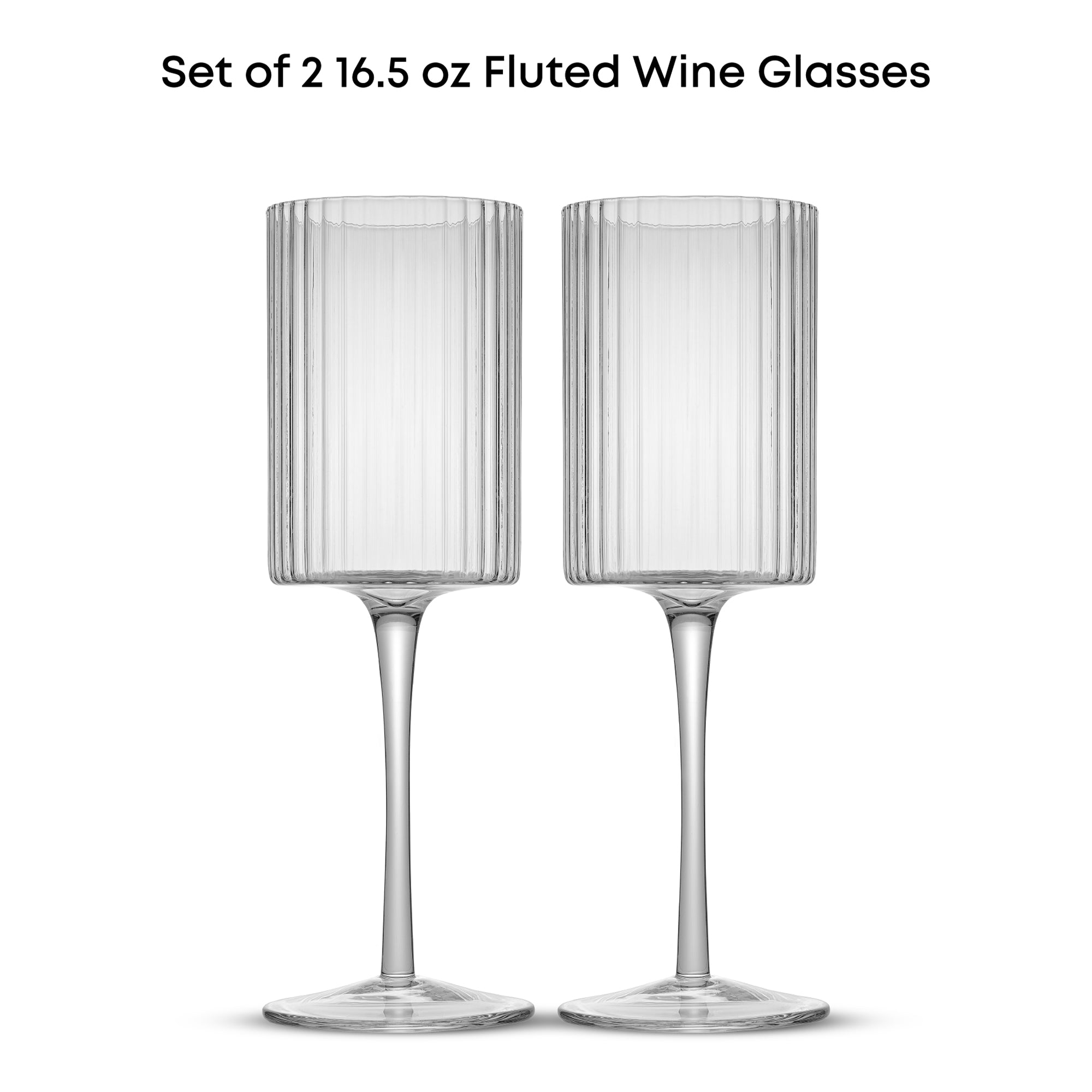 JoyJolt Elle verre vin rouge 48 cl lot de 2 strié