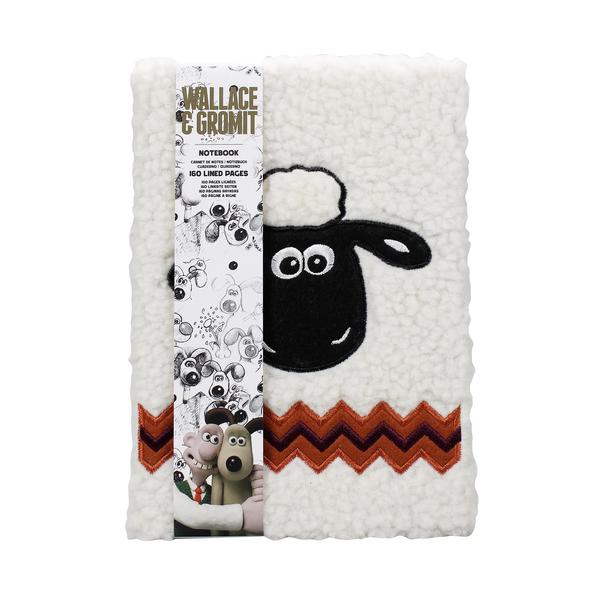 Wallace & Gromit Shaun carnet A5 peluche 96 feuilles