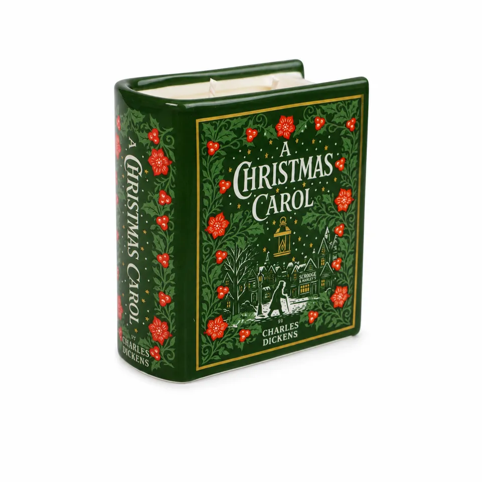 HMB A Christmas Carol bougie livre céramique orange