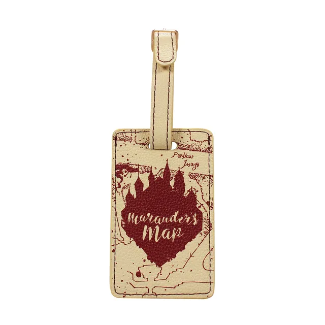HMB Harry Potter Marauder's Map étiquette bagage cuir vegan rouge