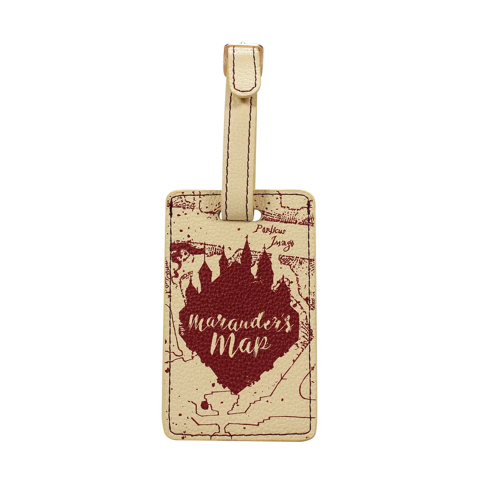 HMB Harry Potter Marauder's Map étiquette bagage cuir vegan rouge