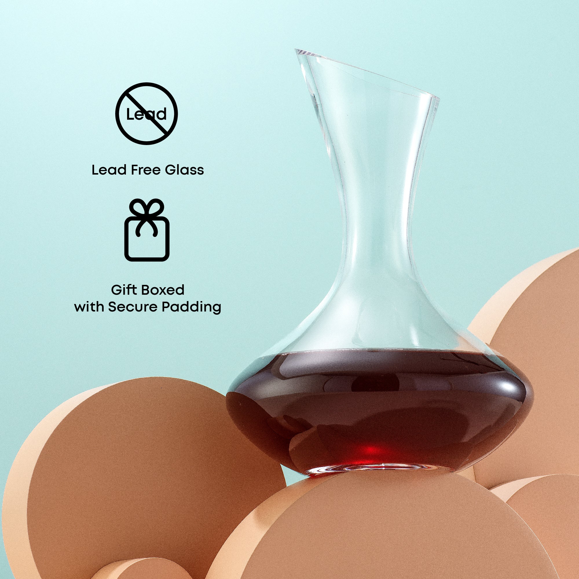JoyJolt Lancia carafe à vin 37 oz sans plomb