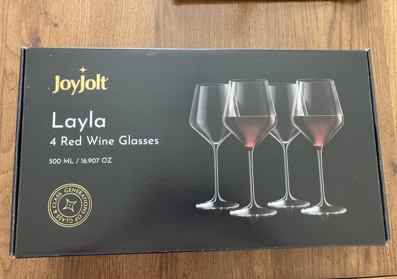 JoyJolt Layla verres à vin rouge lot de 4 50 cl cristal
